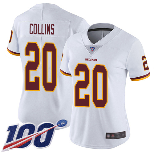 Washington Redskins Limited White Women Landon Collins Road Jersey NFL Football #20 100th Season->women nfl jersey->Women Jersey